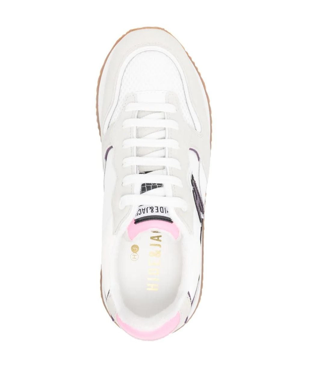 HIDE & JACK White Panelled Logo-Patch Sneakers