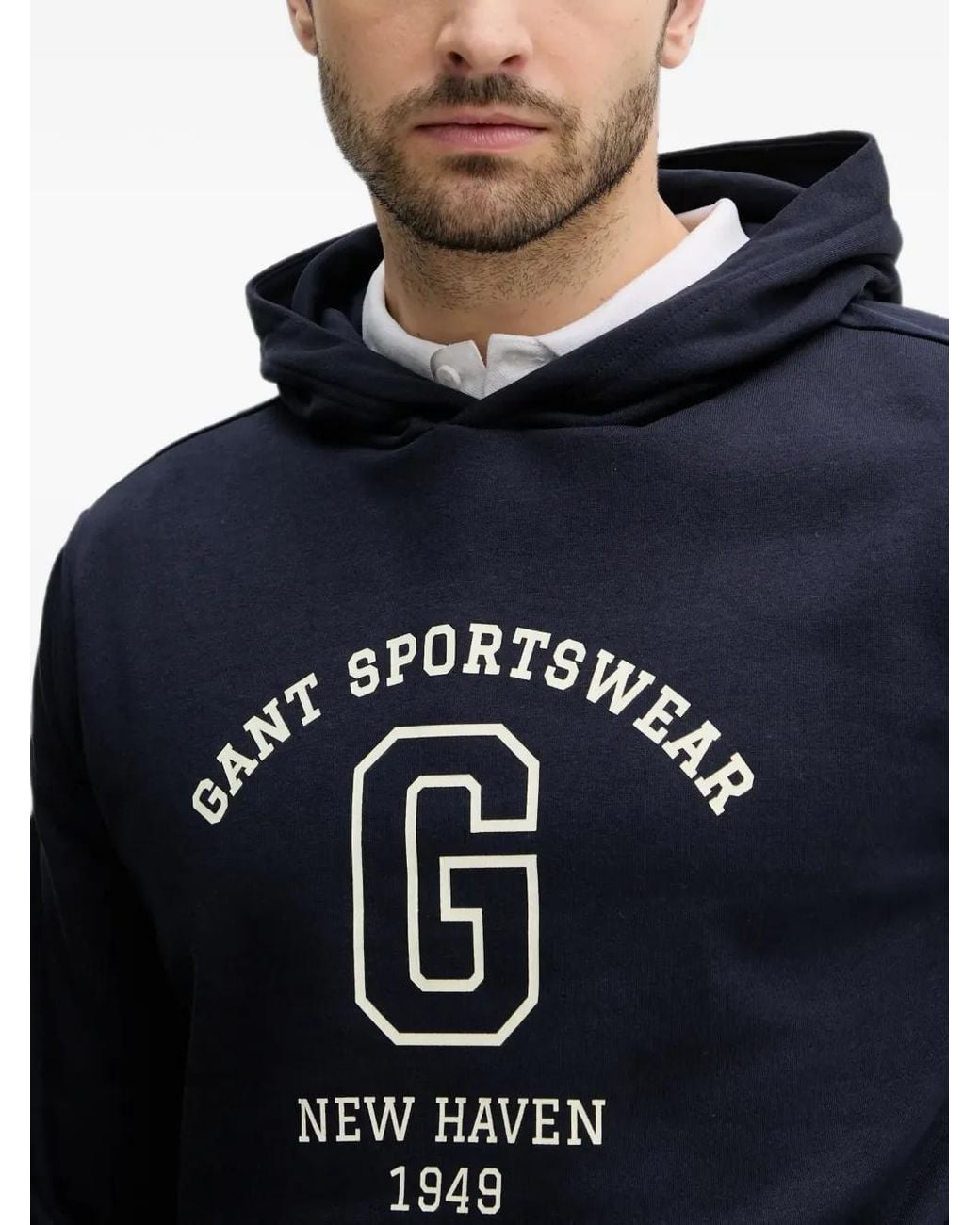 Gant Blue Graphic-Print Hoodie for men
