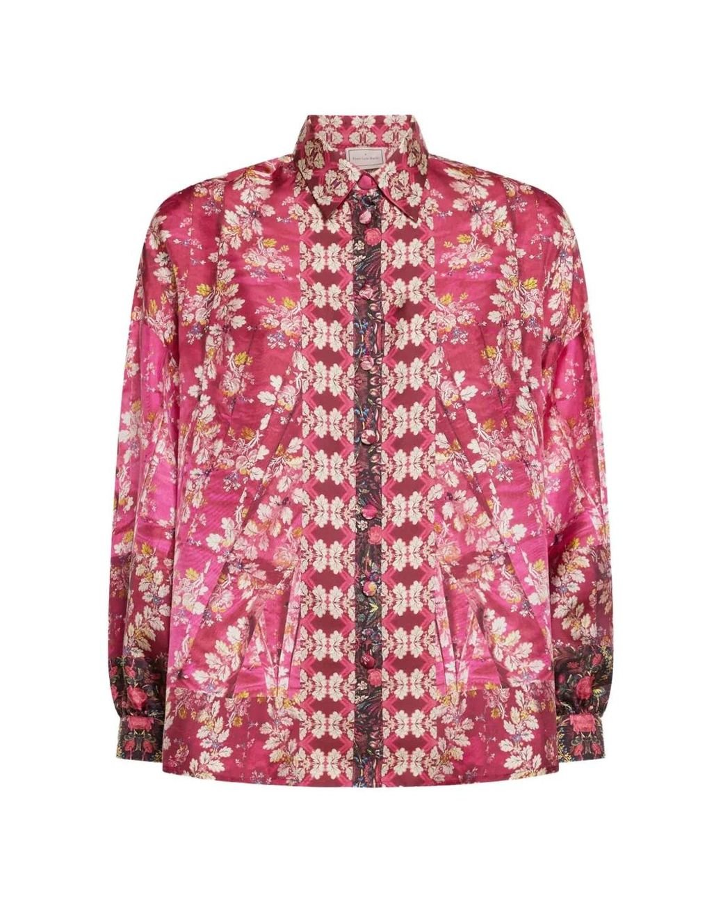 Pierre Louis Mascia Pink Aloe Long-Sleeve Floral Shirt