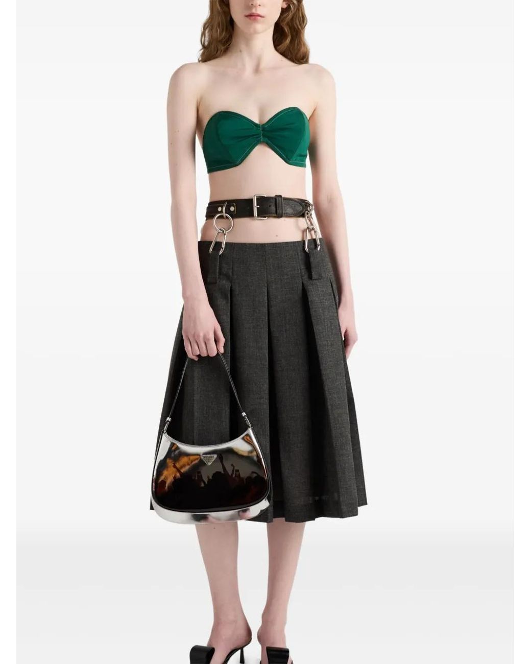 Prada Green Strapless Top