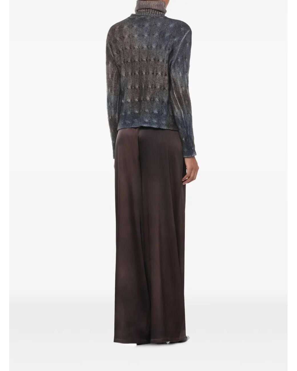 Avant Toi Blue Cable-Knit Roll-Neck Sweater