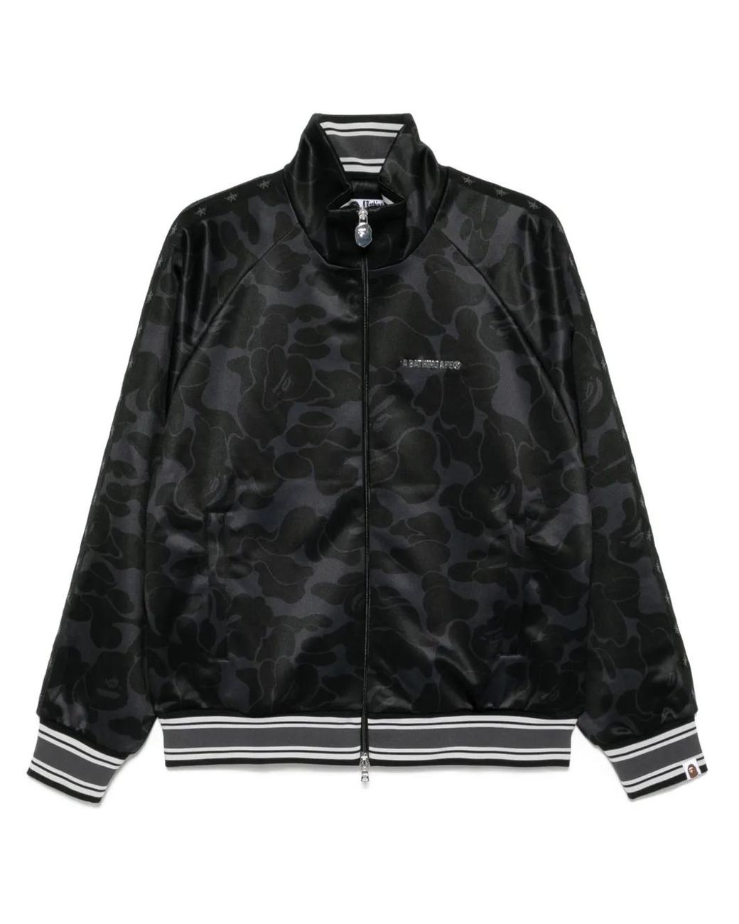 A Bathing Ape Black Tonal Solid Camo Track Jacket for men