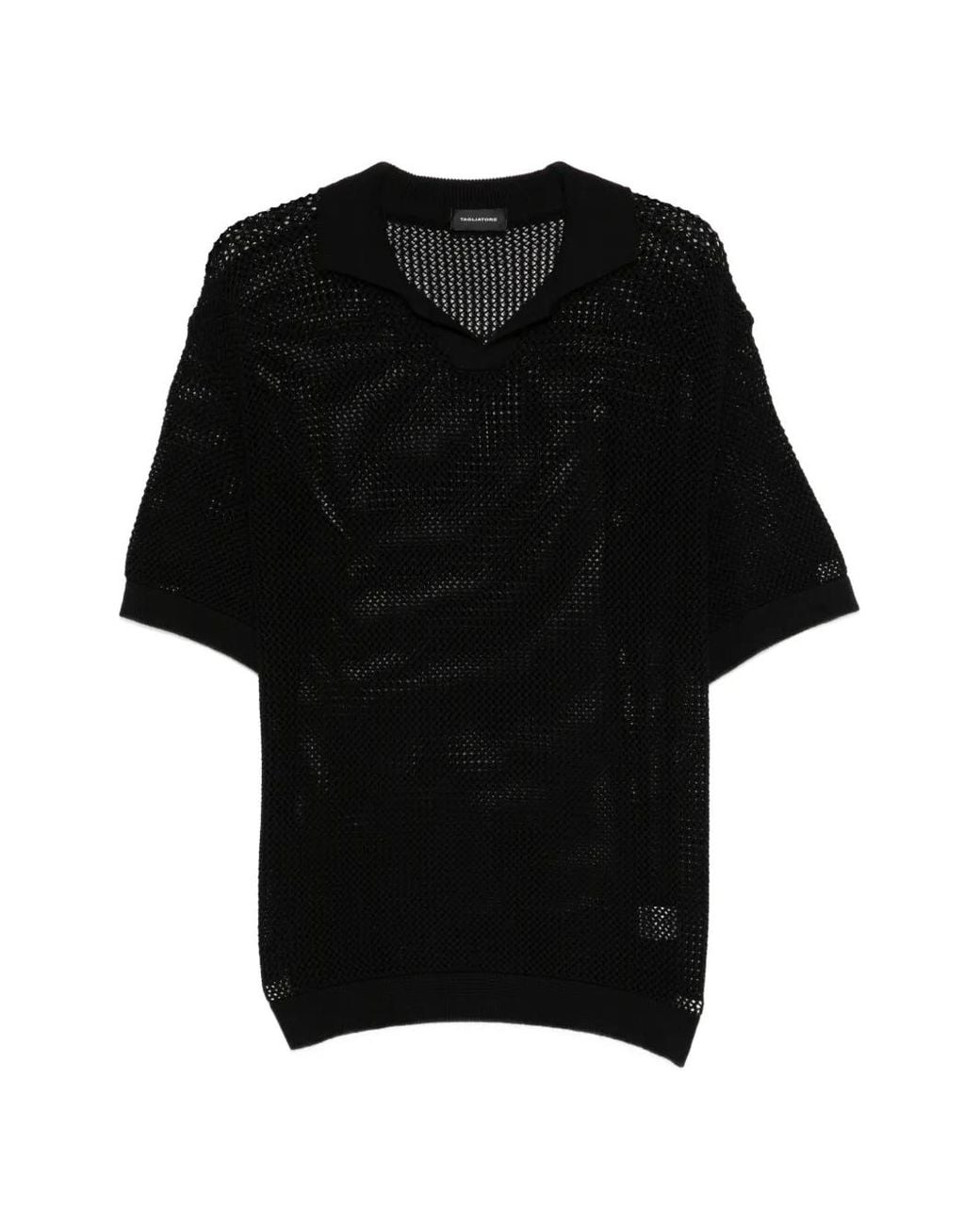 Camiseta Con Cuello Tagliatore de hombre de color Black