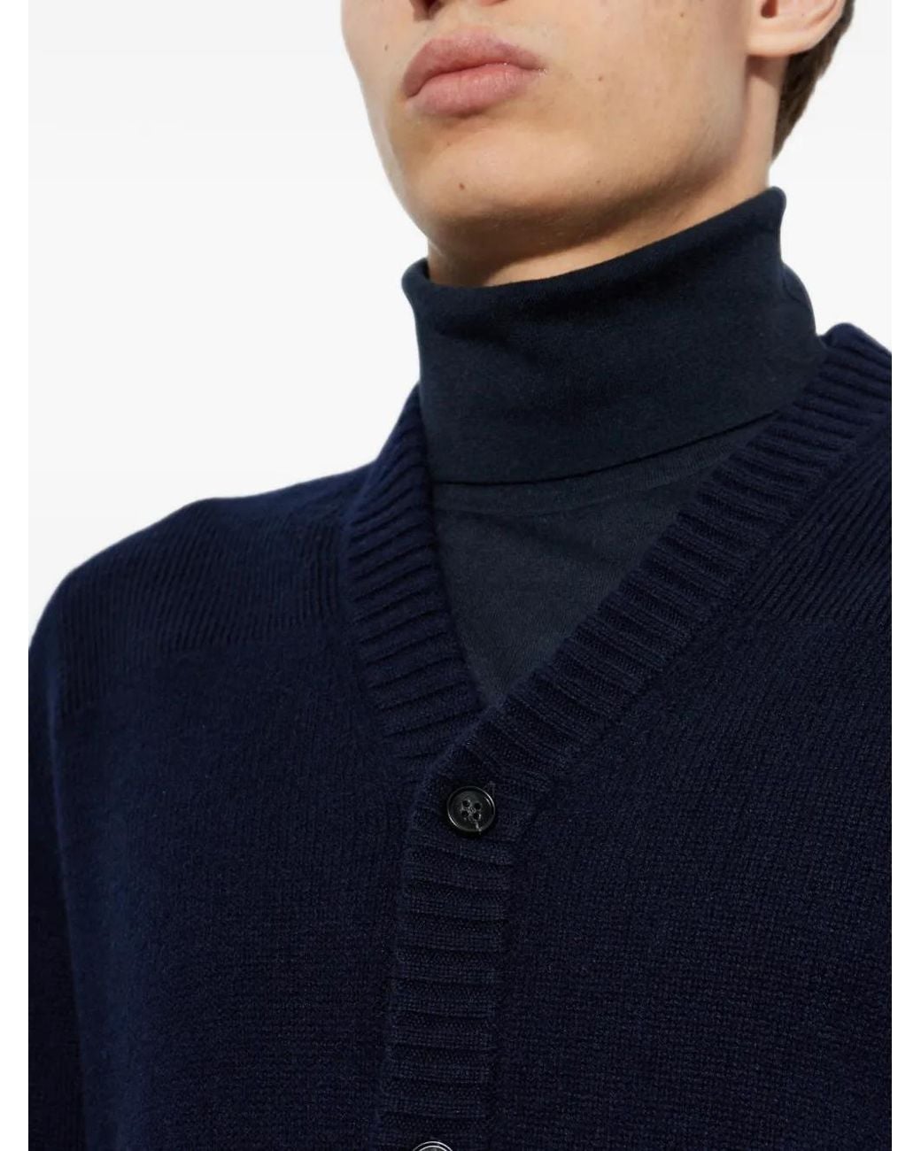 Lisa Yang Blue Fenris V-Neck Cardigan for men