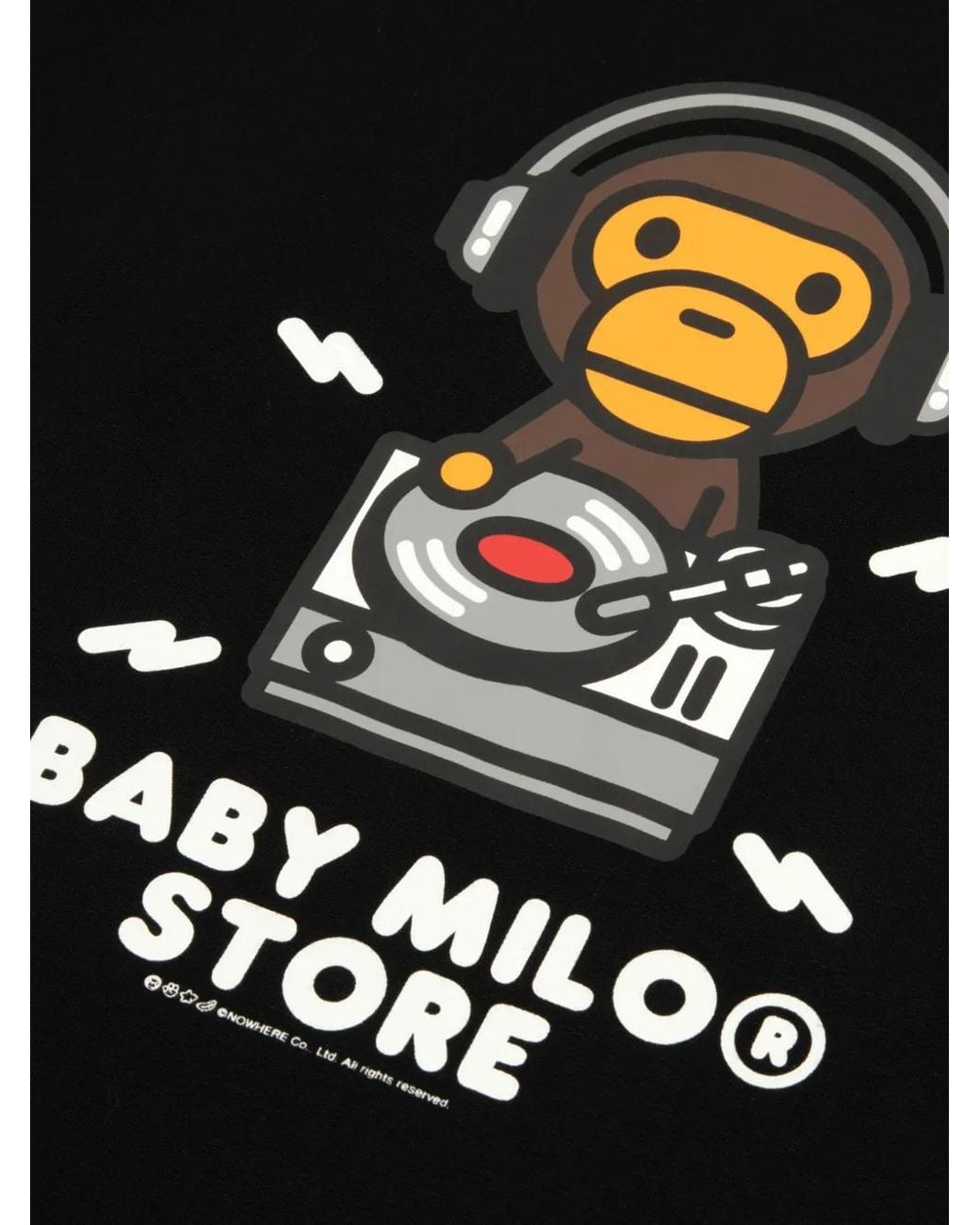 *BABY MILO® STORE BY *A BATHING APE® Black Baby Milo Graphic-Print Hoodie