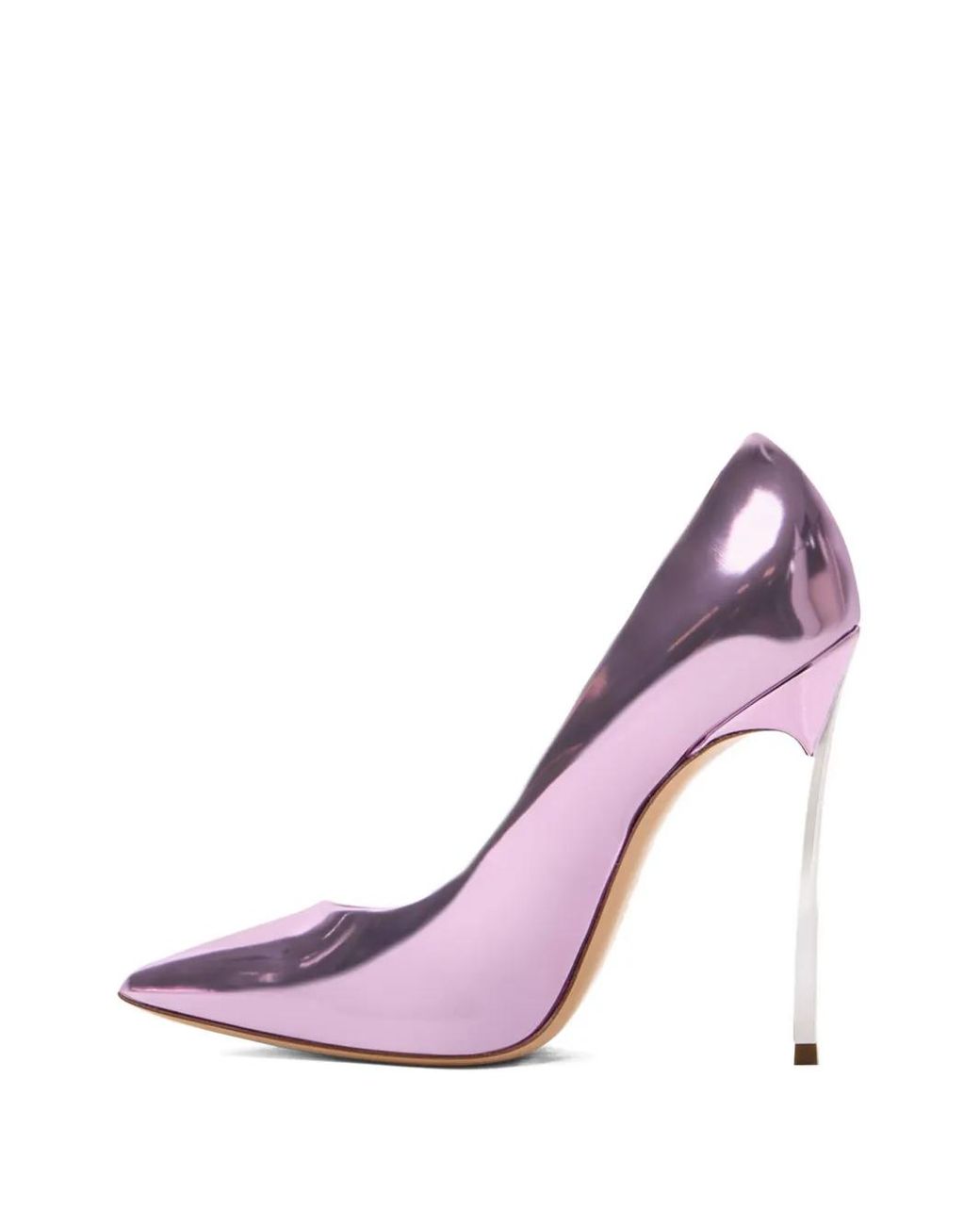 Casadei Pink 120Mm Blade Interstellar Metallic Pumps