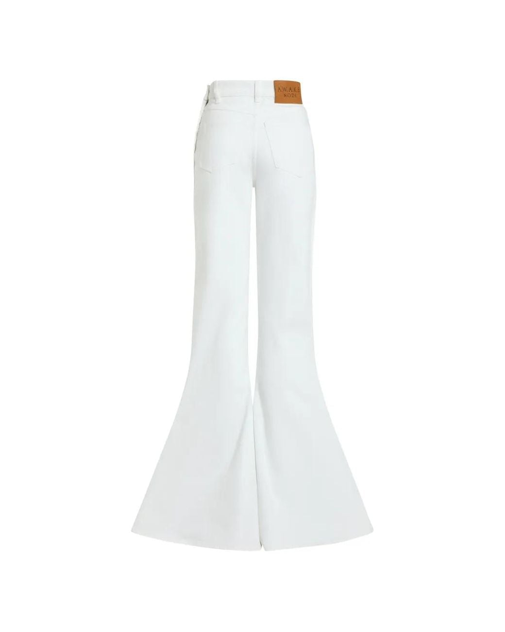 A.W.A.K.E. MODE White Logo-Patch Flared Jeans