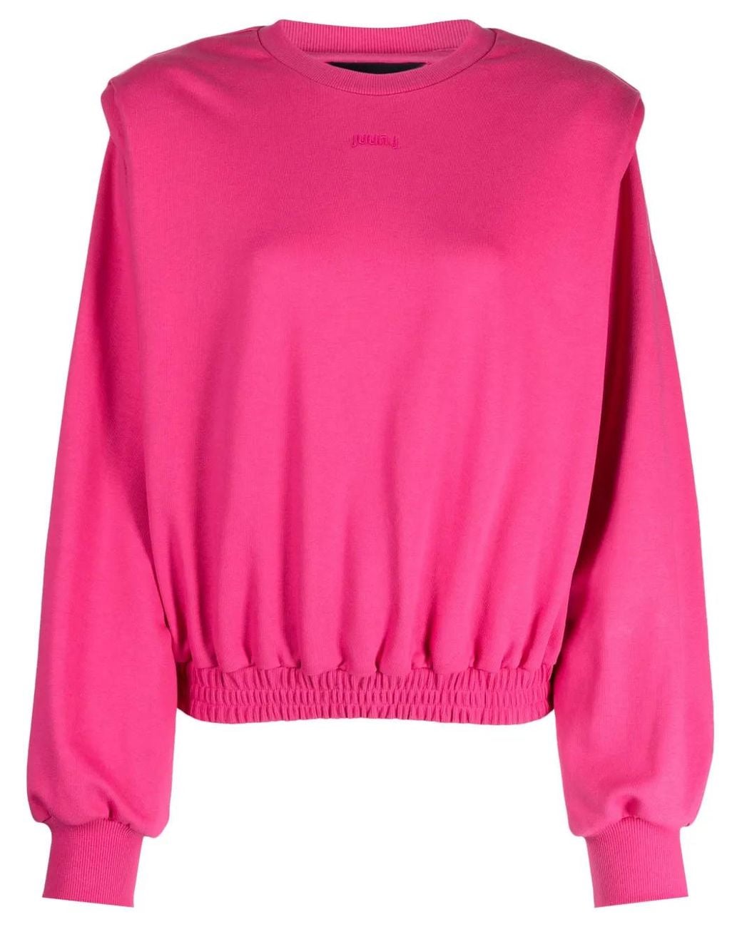 Juun.J Pink Logo-Embroidered Cotton Jumper