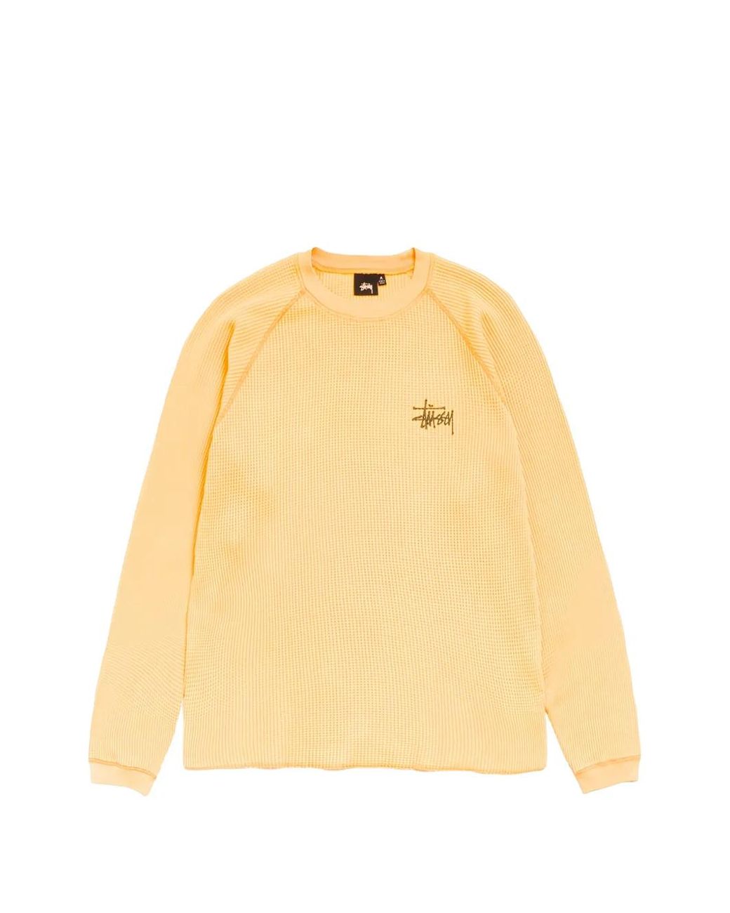 Stussy Yellow Raglan Thermal T-Shirt for men