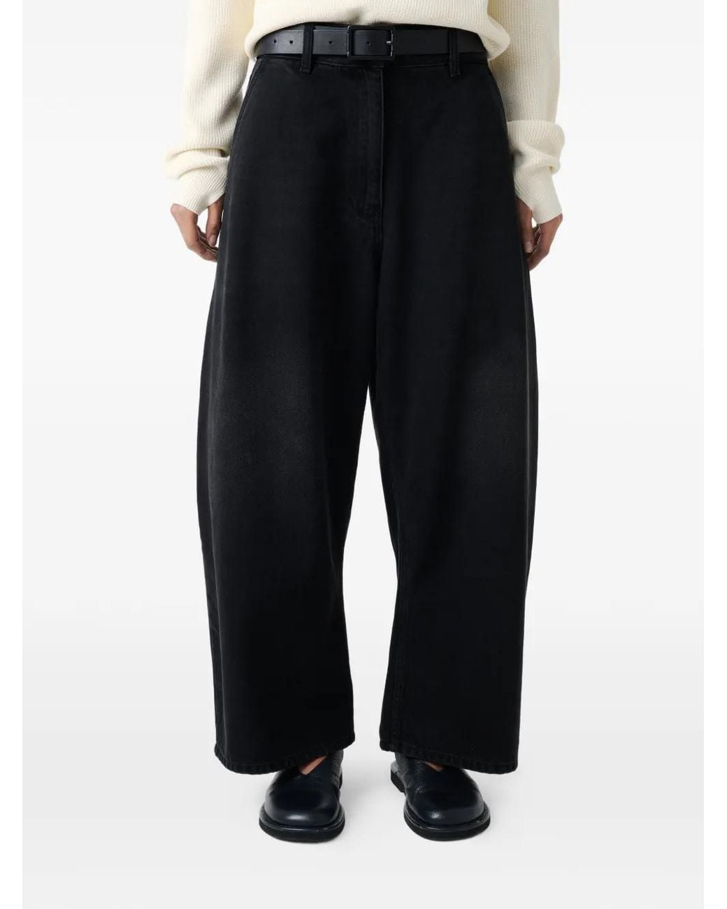 Studio Nicholson Black Jean Chalco À Effet Délavé
