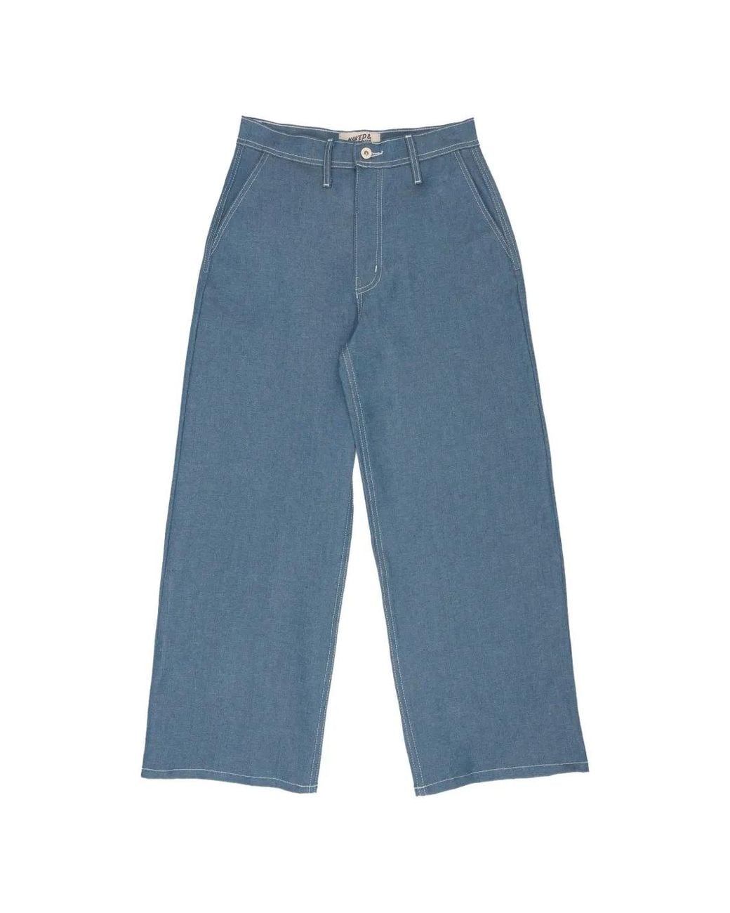 Naked & Famous Blue Maudie Wide-Leg Jeans