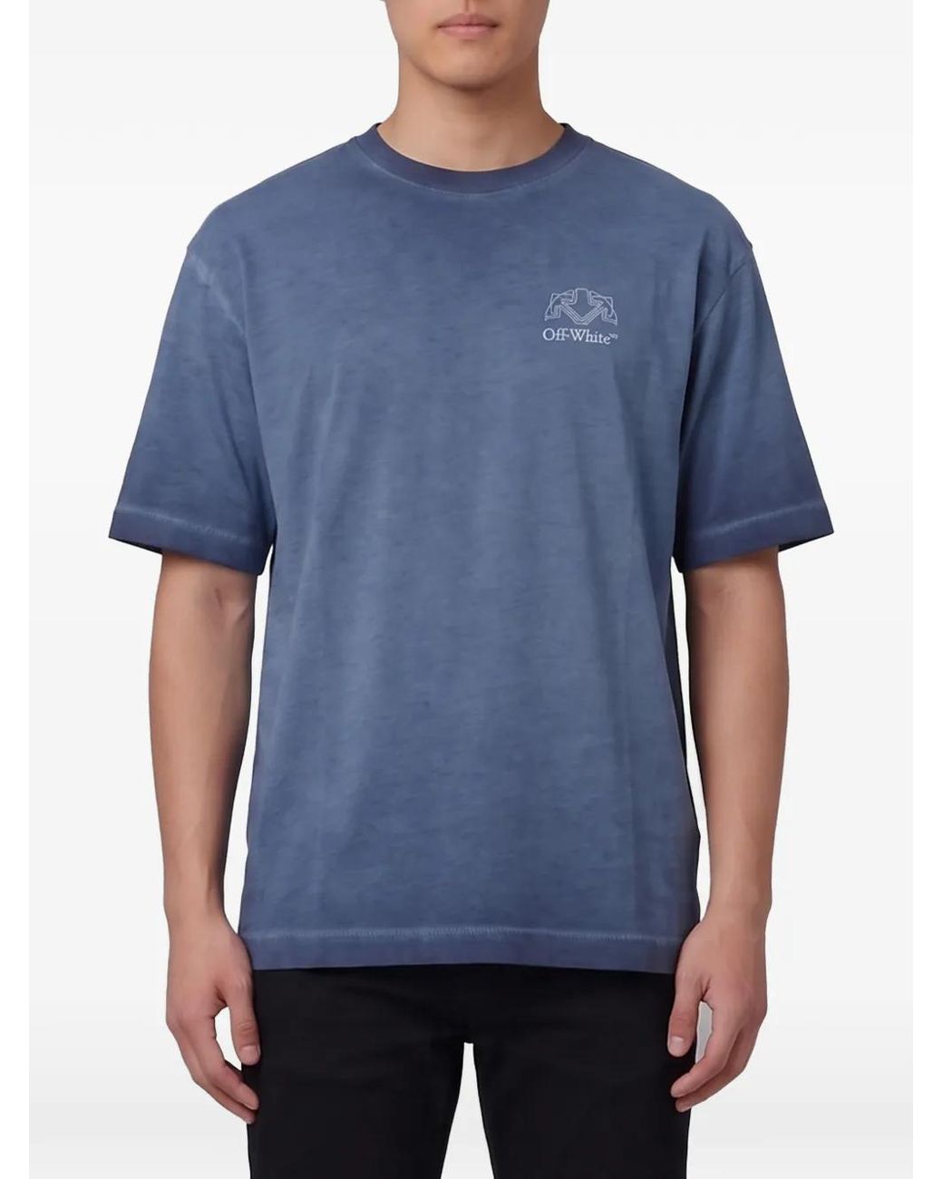 Off-White c/o Virgil Abloh Blue Offline Half Arrow Skate T-Shirt for men