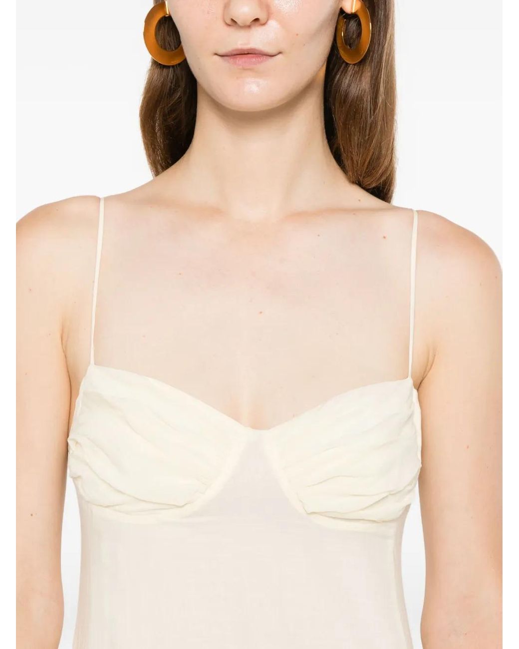 Occleus White Harvey Ruffled Midi Dress