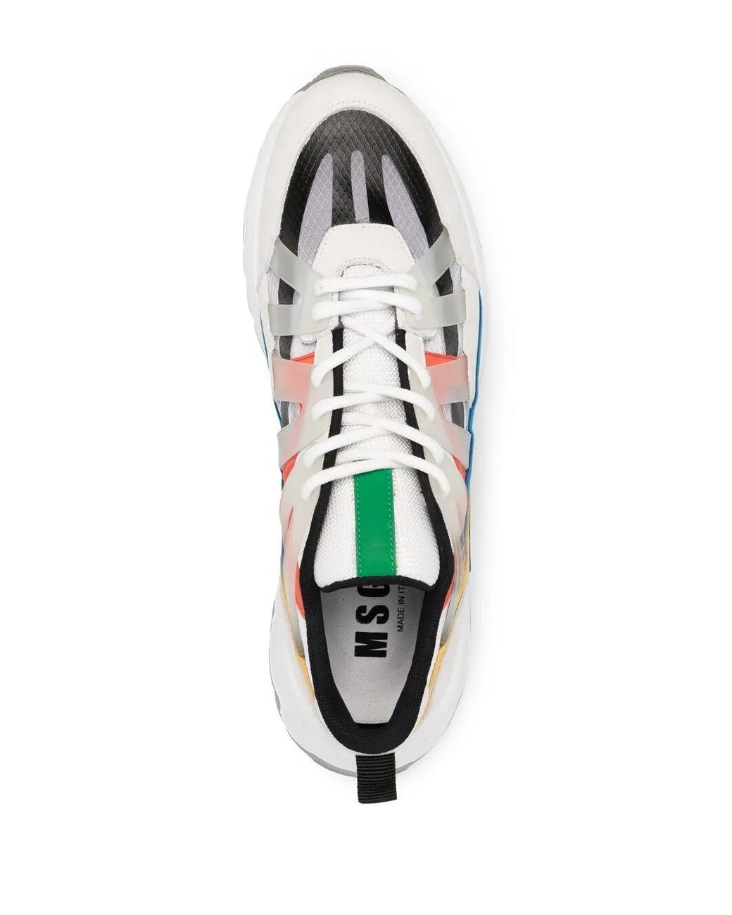 MSGM White Panelled Low-Top Sneakers for men