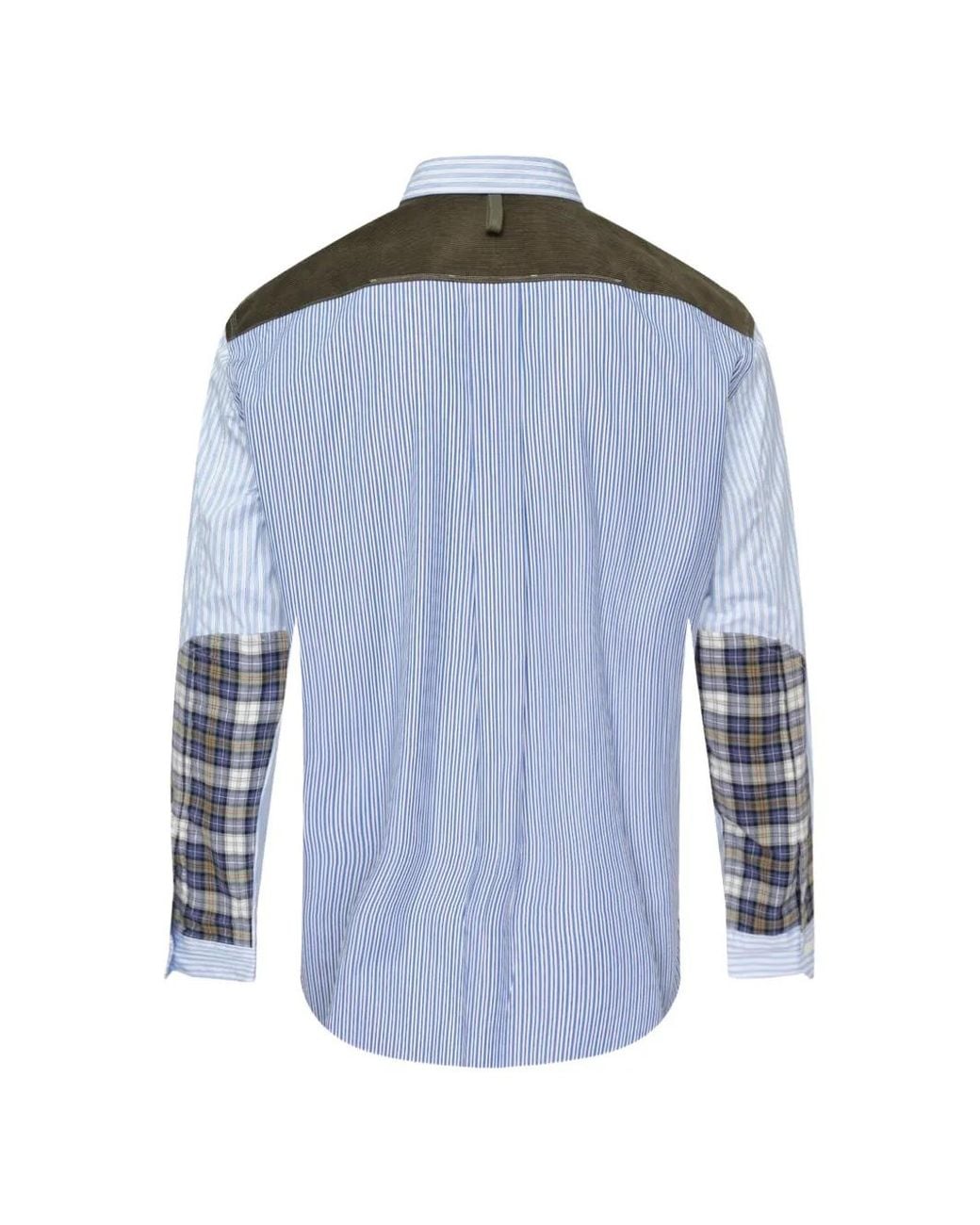 Junya Watanabe Blue Patchwork Striped Shirt for men