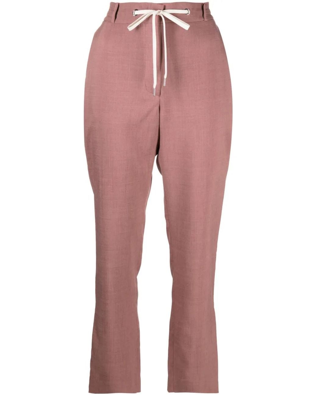 Eleventy Red Drawstring Chambray Trousers