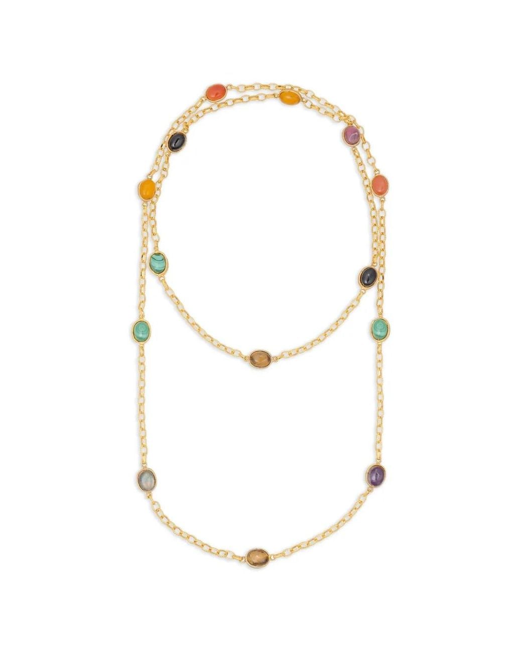 Sylvia Toledano White River Chain Oval Stones Necklace