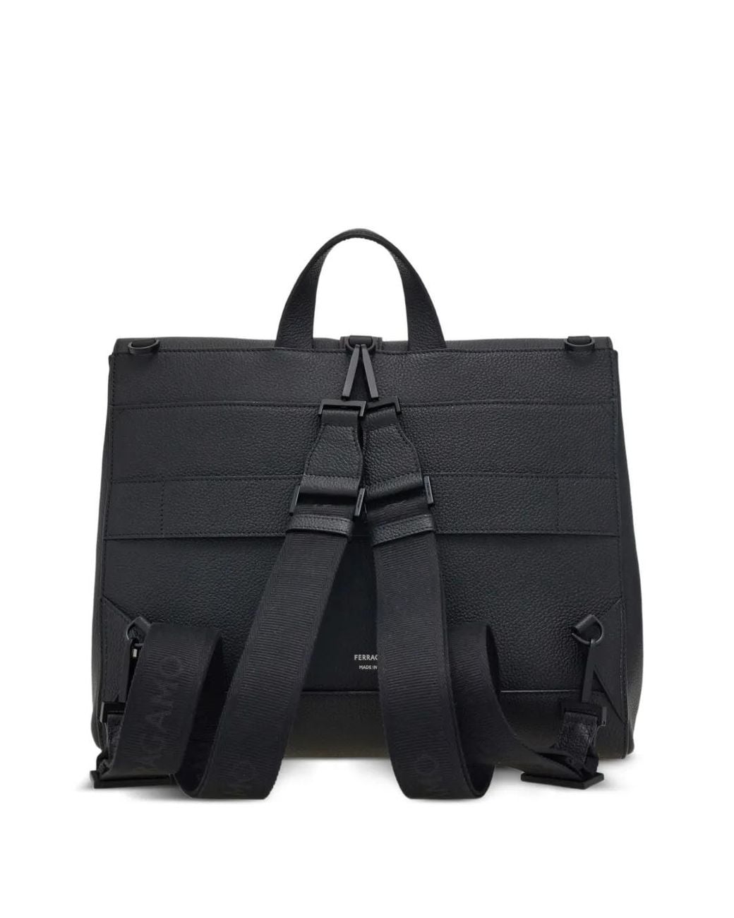 Mochila con solapa forjada Ferragamo de hombre de color Black