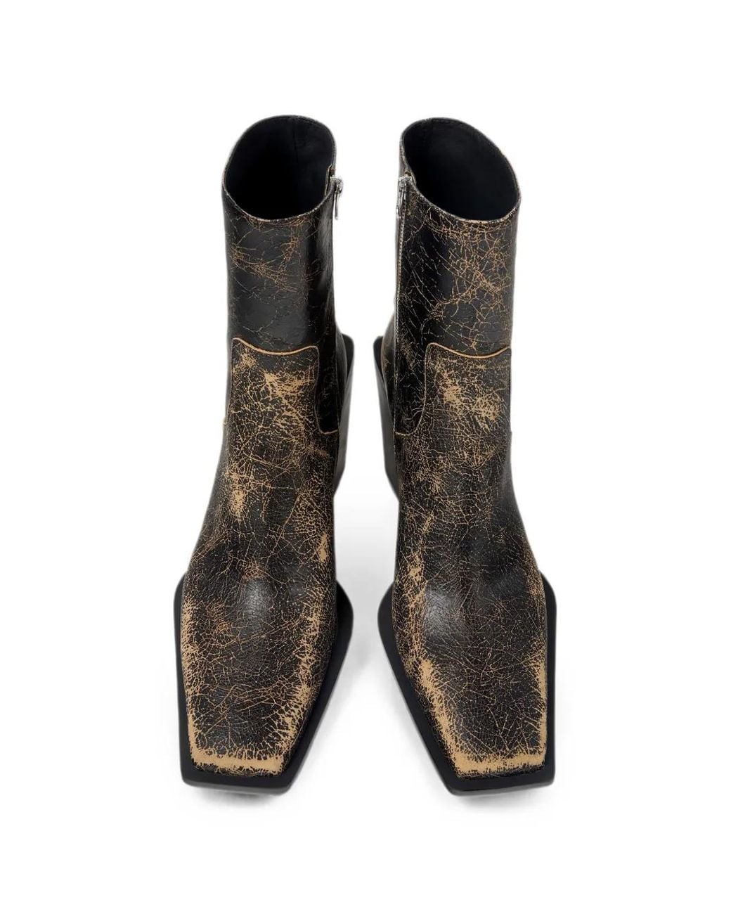 CAMPERLAB Black Escandalo Crackled-Effect Ankle Boots