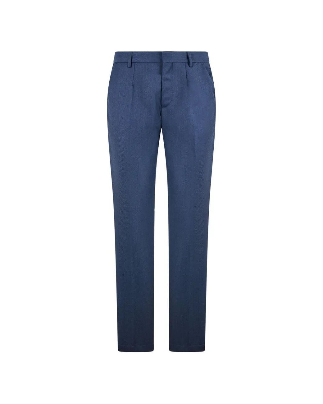 Roberto Cavalli Blue Pleated Trousers for men