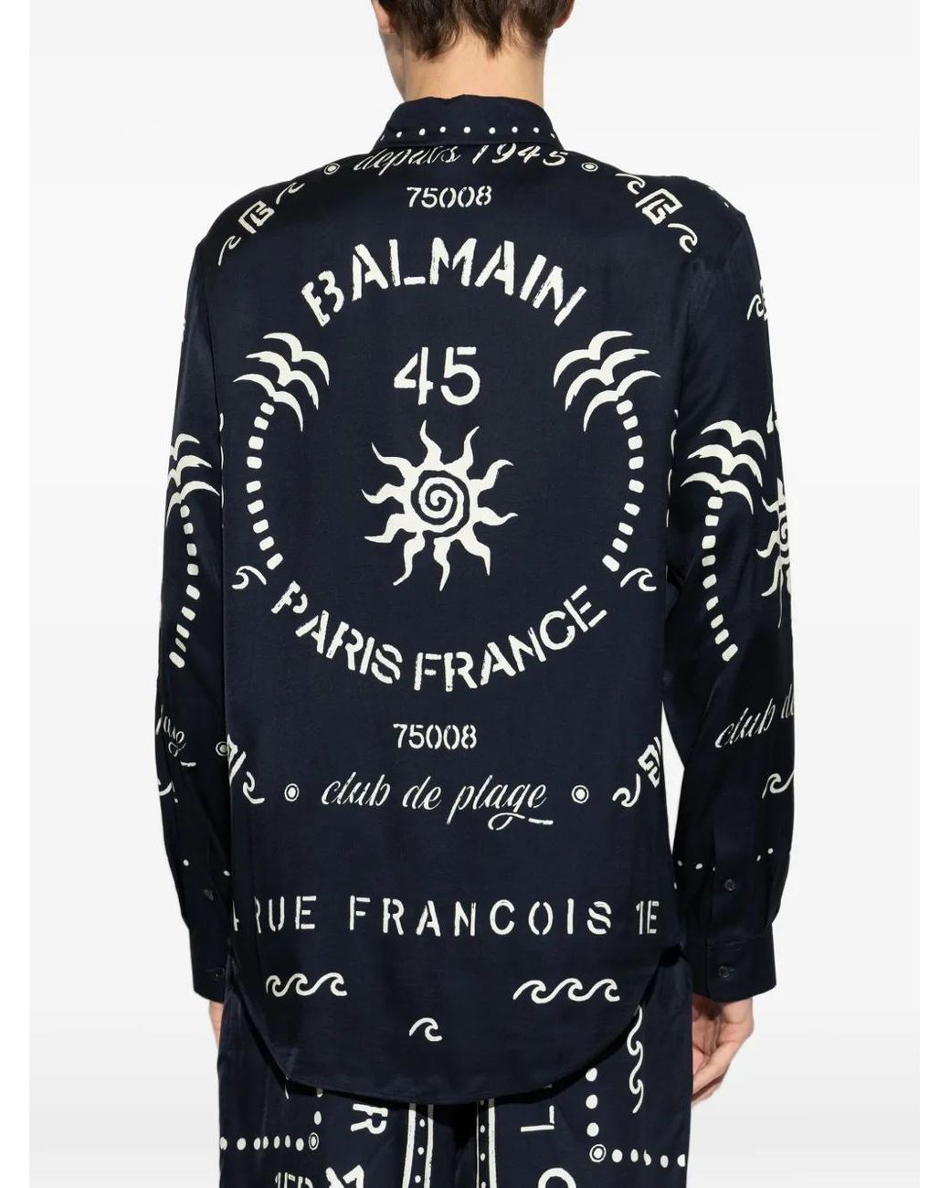 Balmain Overhemd Met Logoprint in het Blue voor heren