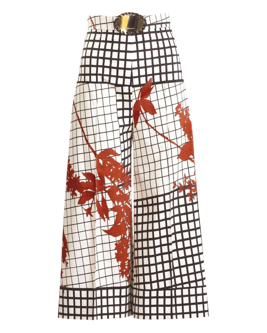 Silvia Tcherassi Red Ilma Cotton Cropped Pants