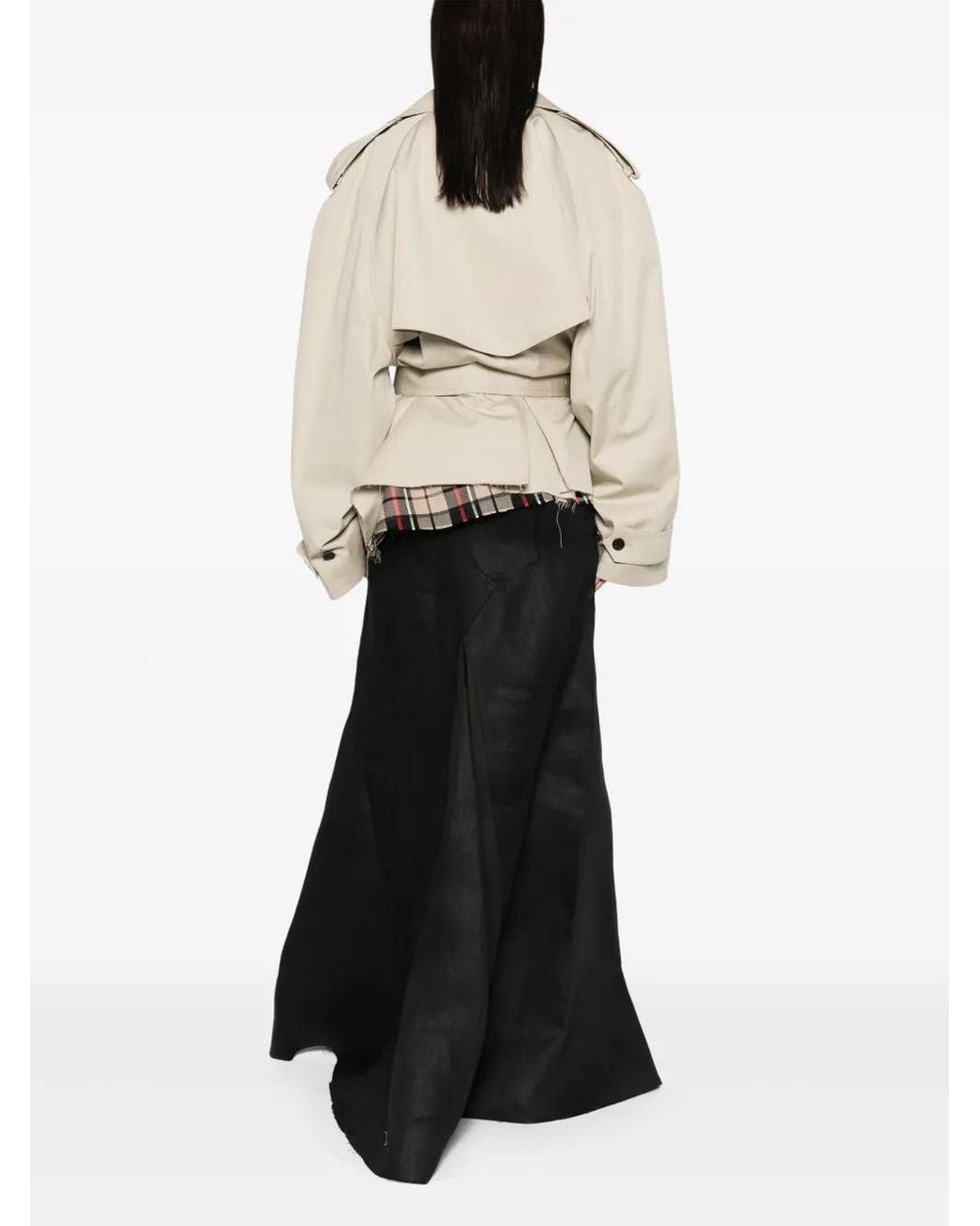 Balenciaga Natural Cotton Cropped Trench Coat