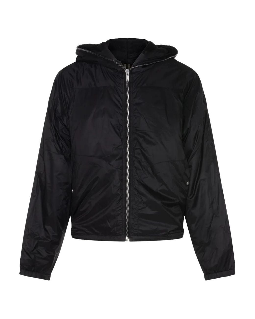 Rick Owens Black Hooded Zip-Up Jacket for men