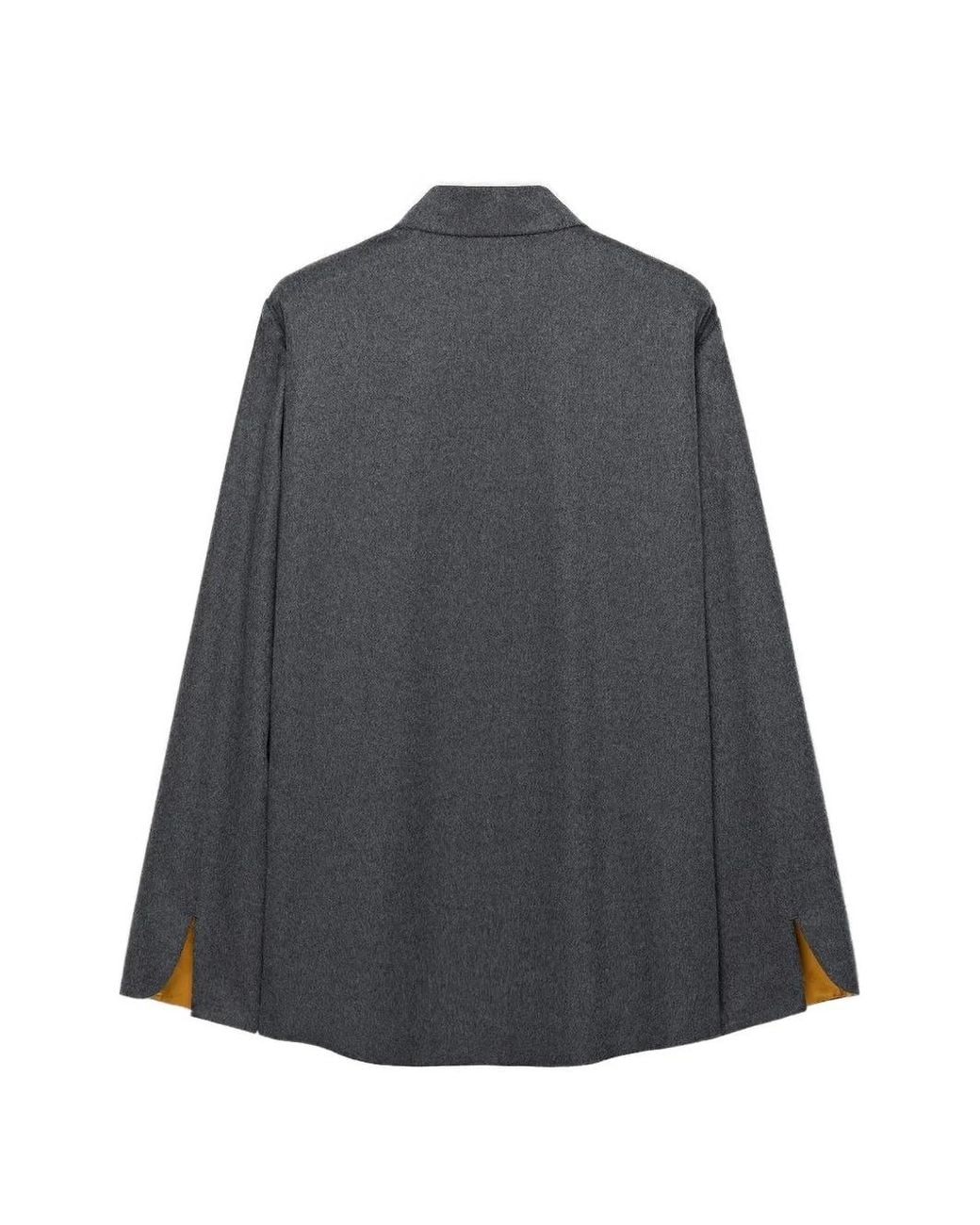 Shanghai Tang Gray Quiet Fortune Cape Jacket