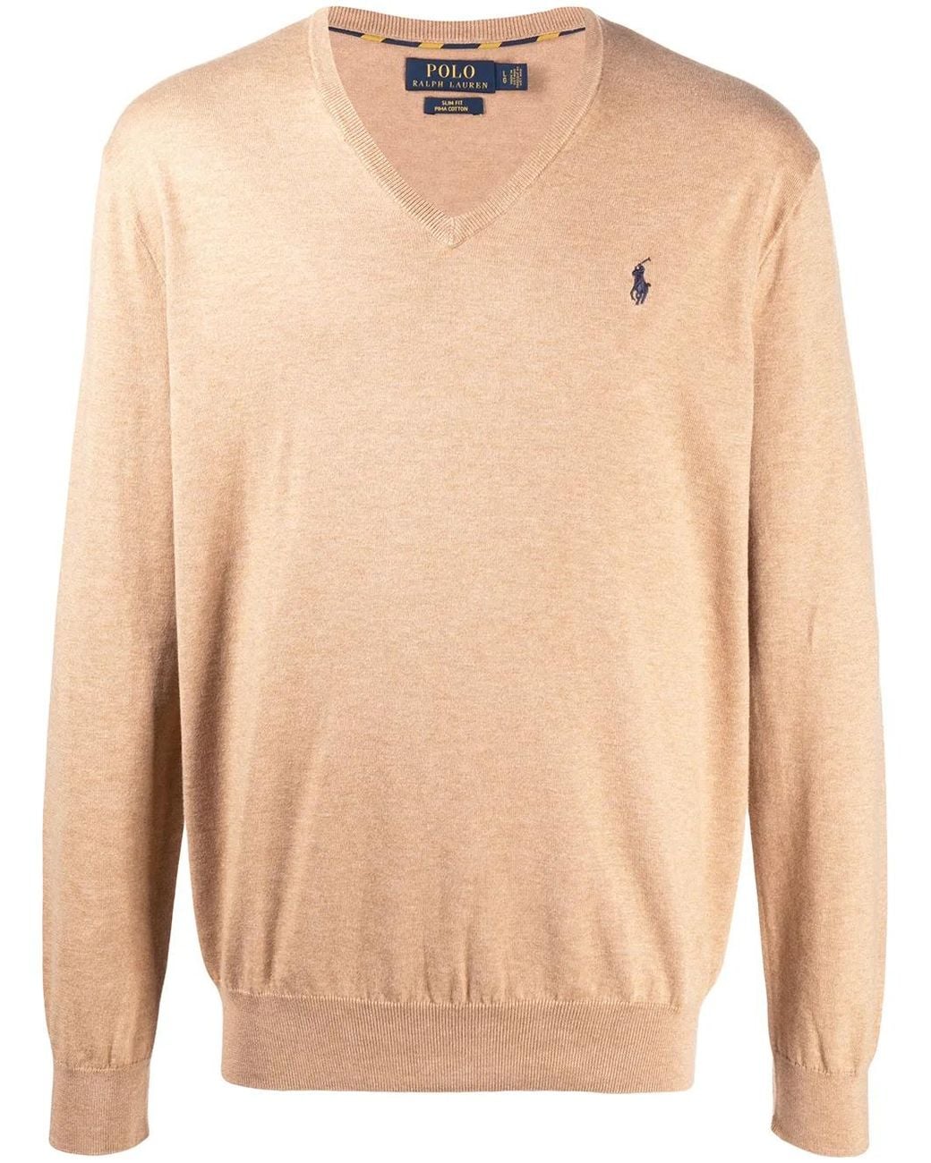 Polo Ralph Lauren Natural Logo-Patch Fine Knit Jumper for men