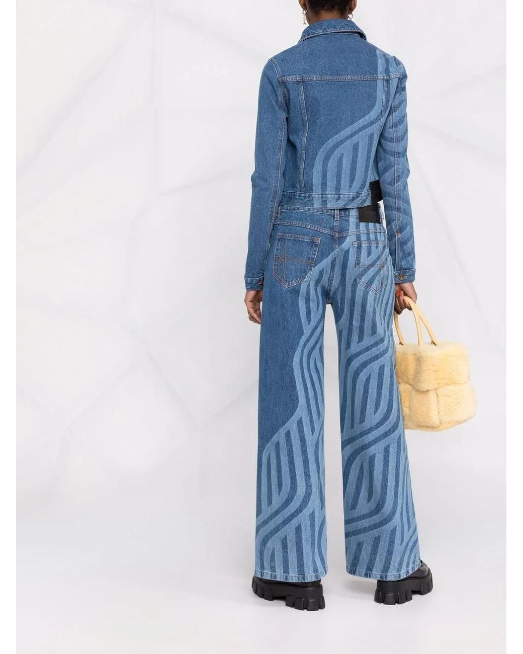 Ahluwalia Blue Laser-Print Denim Jacket