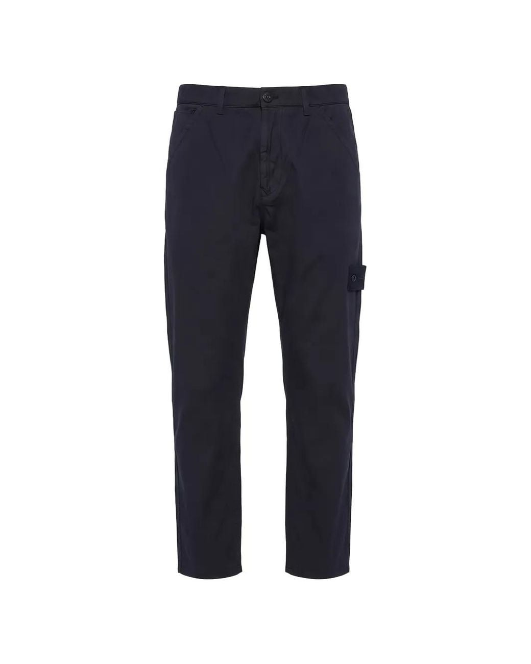 Stone Island Blue 3100025 Raw Hand Wool-Cotton Gabardine-Tc_S.I. Ghost Chino Trousers for men