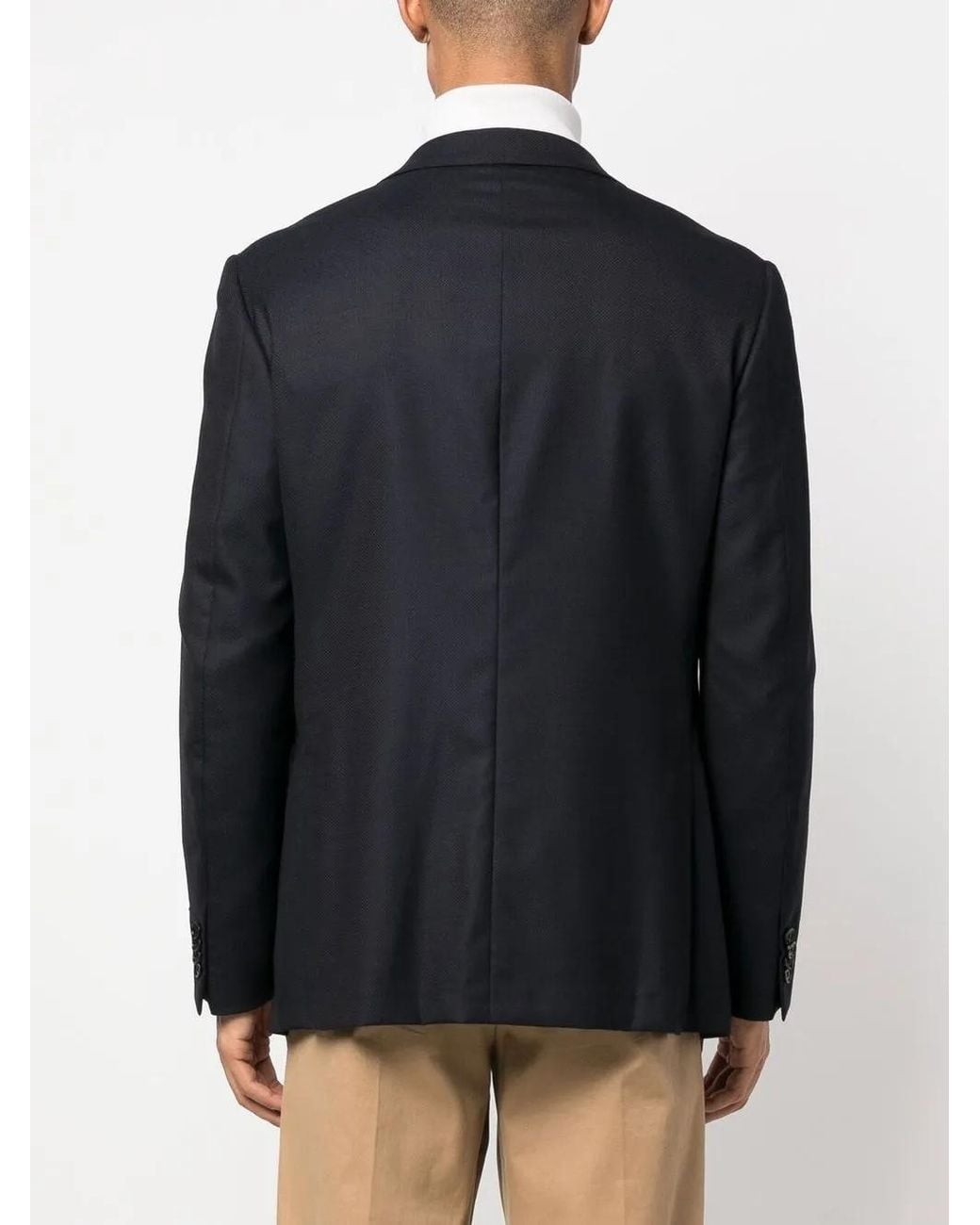 Zegna Blue Single-Breasted Blazer for men