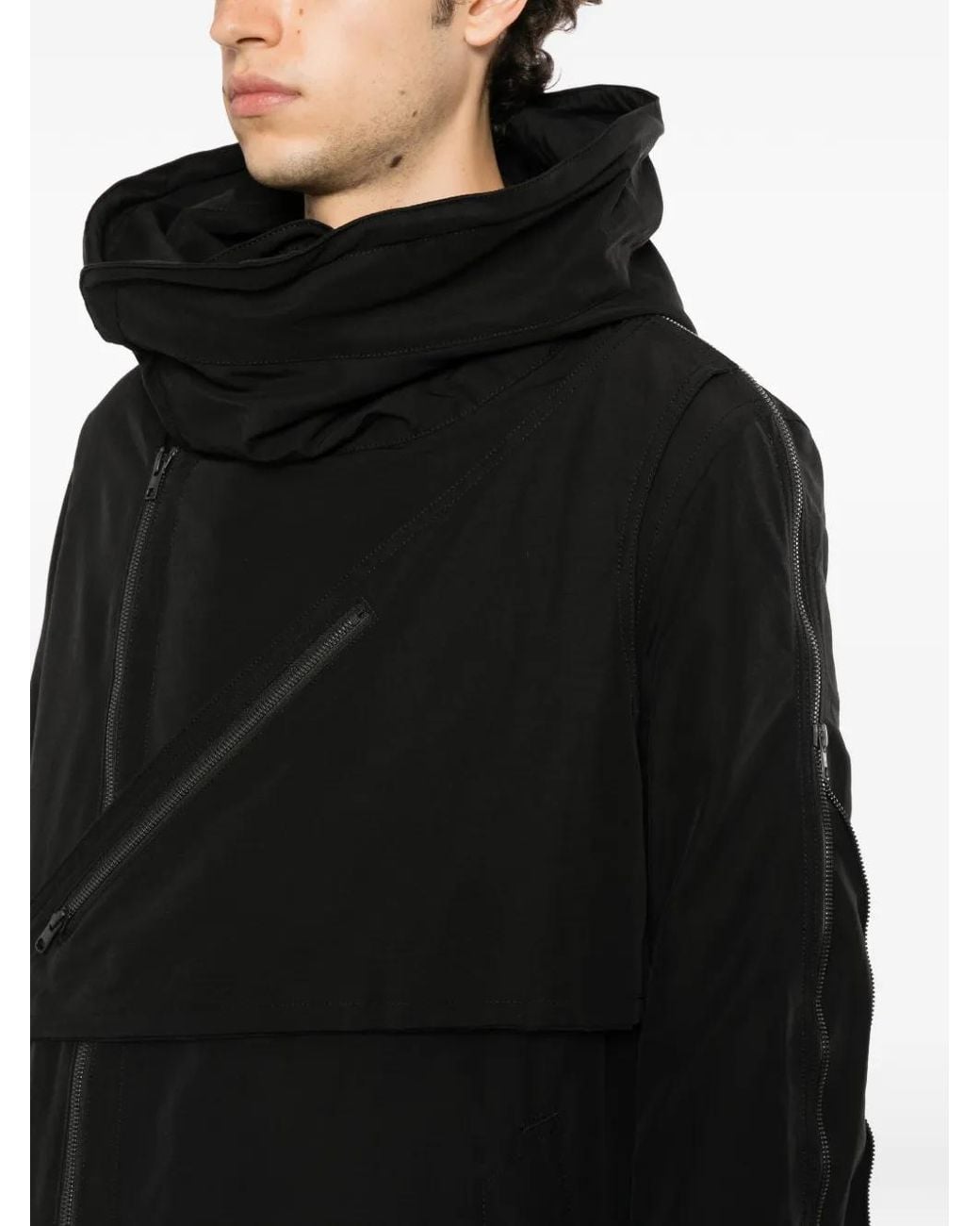 Nude:mm Black Hooded Parkas for men