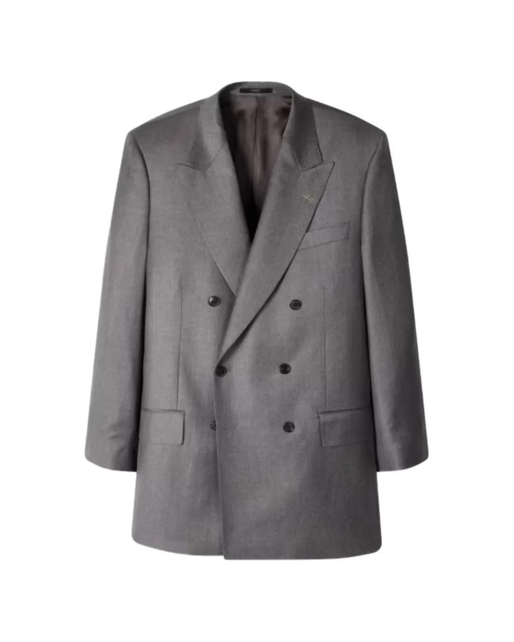 Paul Smith Gray Oversized Pin-Dot Wool Double-Breasted Blazer for men