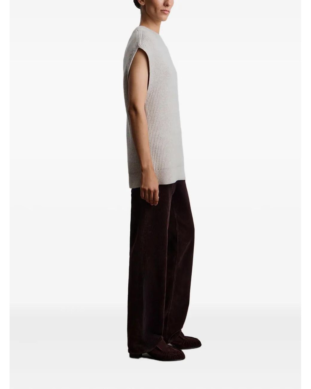 12 STOREEZ Gray Ribbed Wool Vest