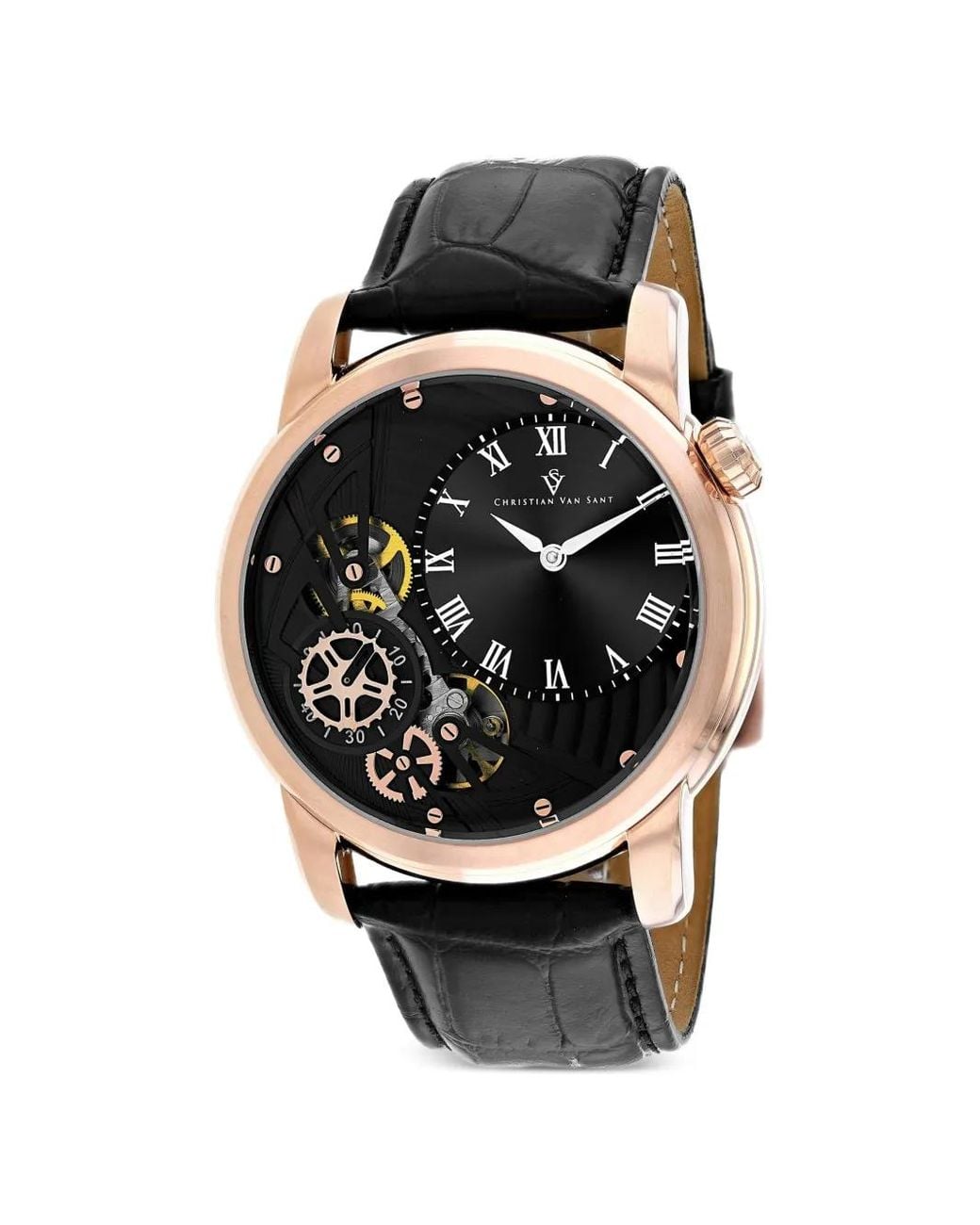 Christian Van Sant Black Sprocket Auto-Quartz 44Mm Watch for men