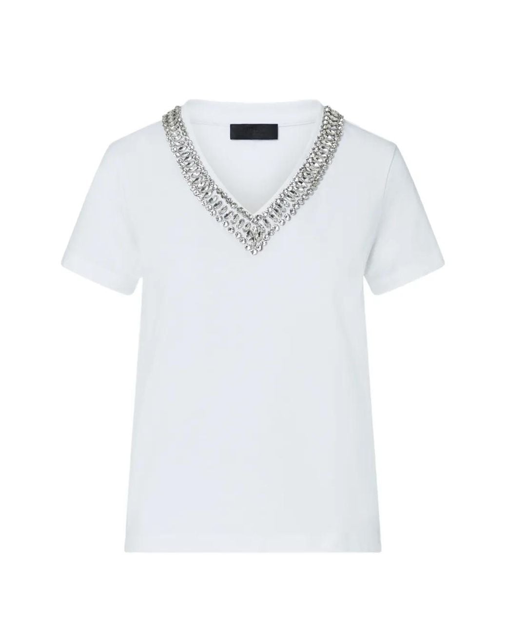 Liu Jo White T-Shirt With Jewel Details