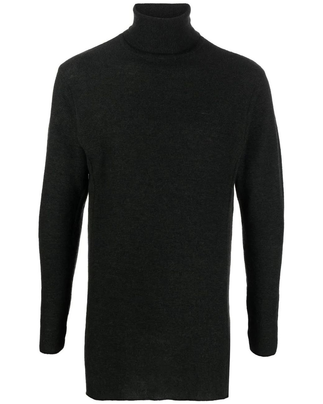 Masnada Black Fine Knit Roll-Neck Jumper for men