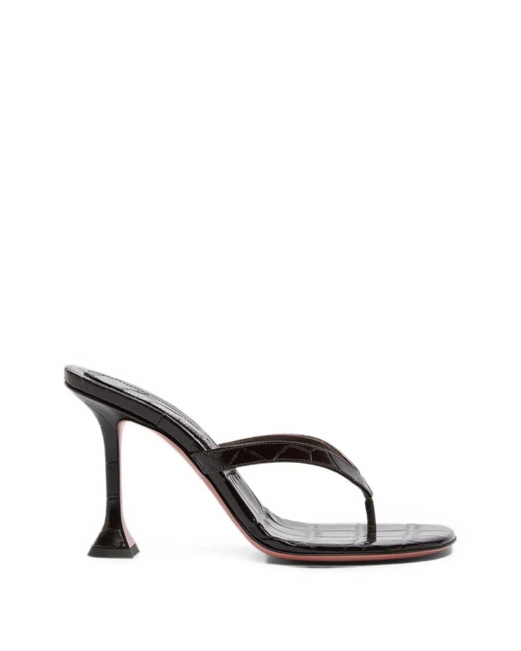 AMINA MUADDI White Juliette Croc-effect Leather Sandals