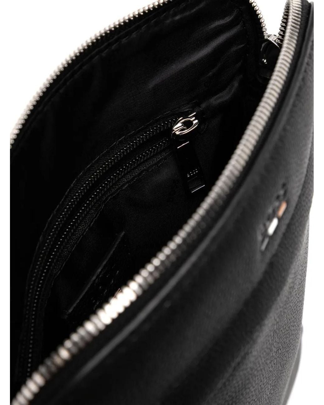 Borsa Messenger Con Logo di Boss in Black da Uomo
