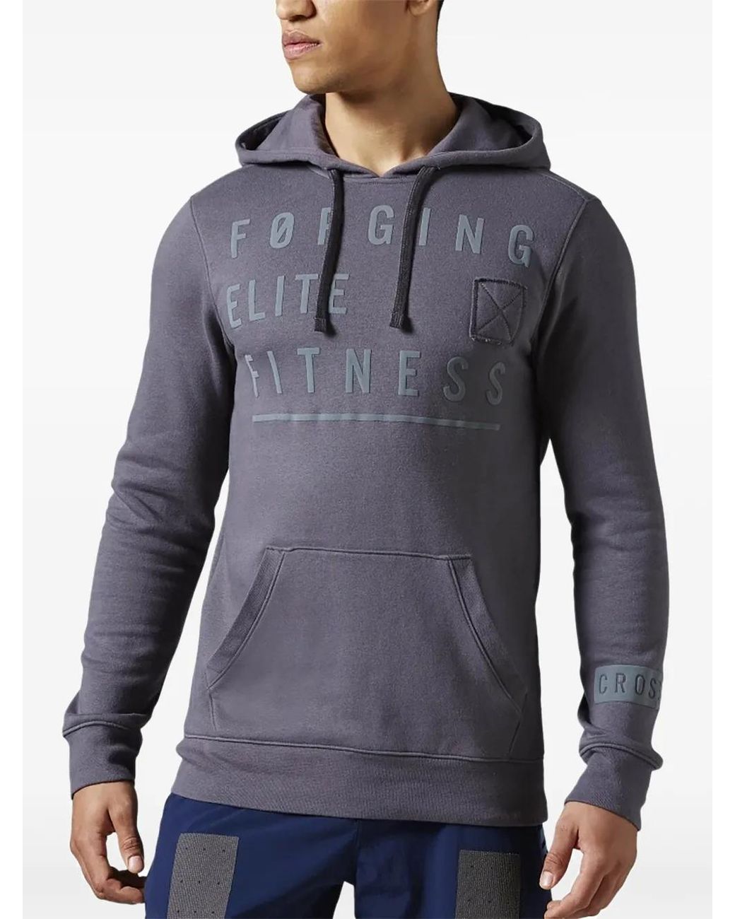 Reebok Blue Graphic Hoodie for men