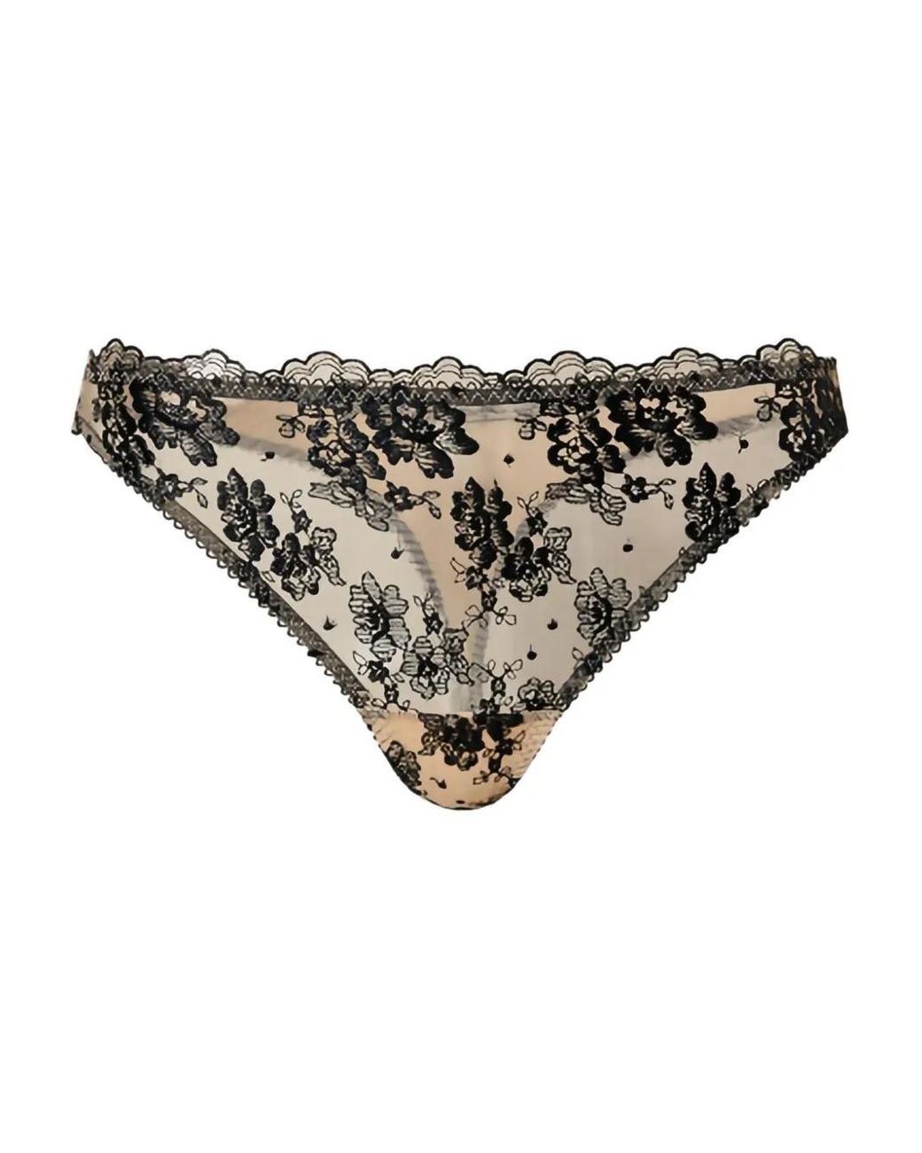 Twinset Natural Floral-Embroidered Briefs