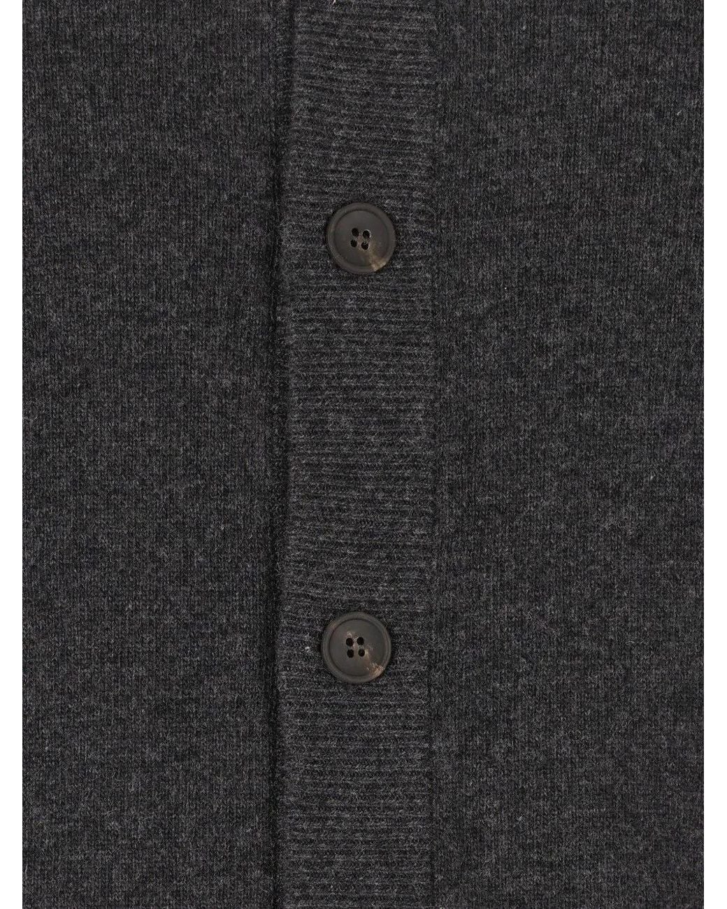 Al Duca D'aosta Black High-Neck Button-Up Cardigan for men