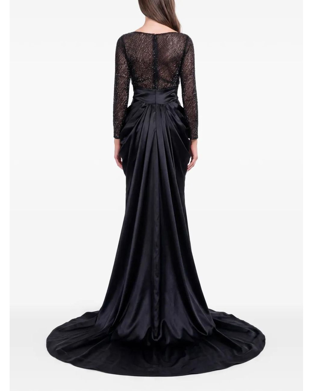 Gatti Nolli by Marwan Black Embroidered Mermaid Dress