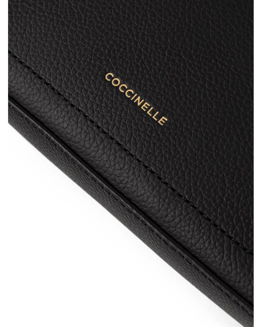 Coccinelle Black Grainy Calf Leather Crossbody Bag