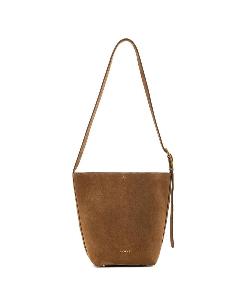 Anine Bing White Elly Medium Bucket Bag