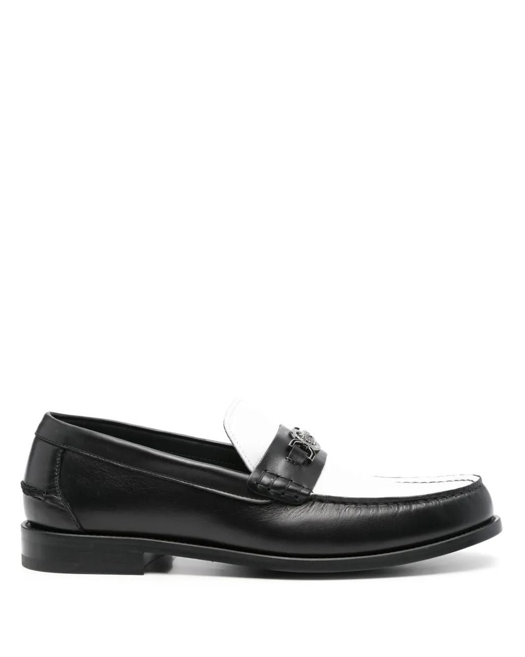 Versace Black Medusa Leather Loafers for men