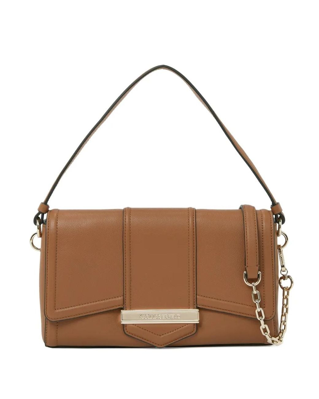 Karl Lagerfeld Brown Medium K/Nova Leather Crossbody Bag