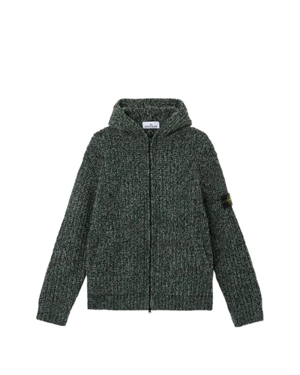 Stone Island Green 5100065 Mouliné Cotton Chenille Jumper for men